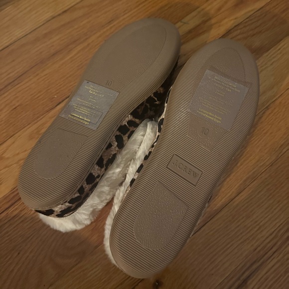 NWT fur leopard J. Crew slippers - Picture 4 of 5
